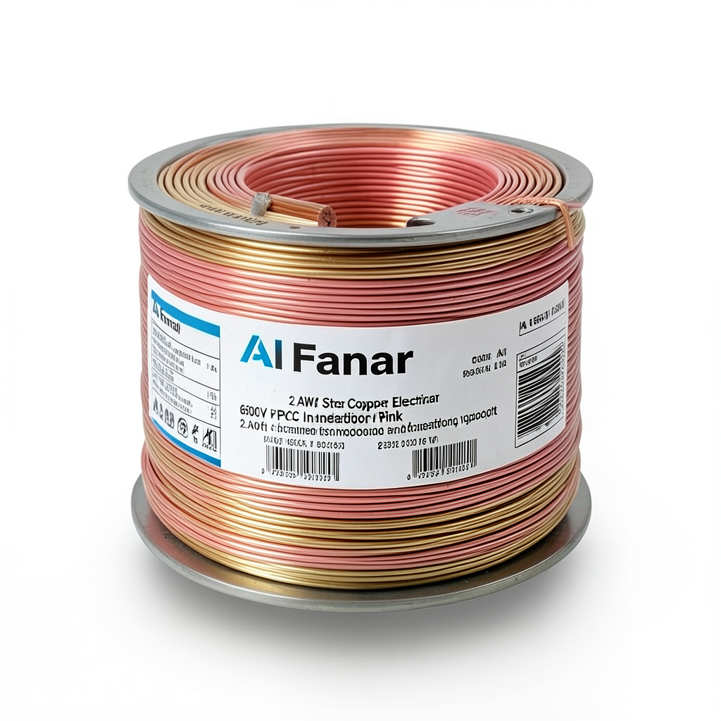 2 AWG Stranded Copper Electric Wire 600V PVC Insulated Pink 2500ft | Al Fanar
