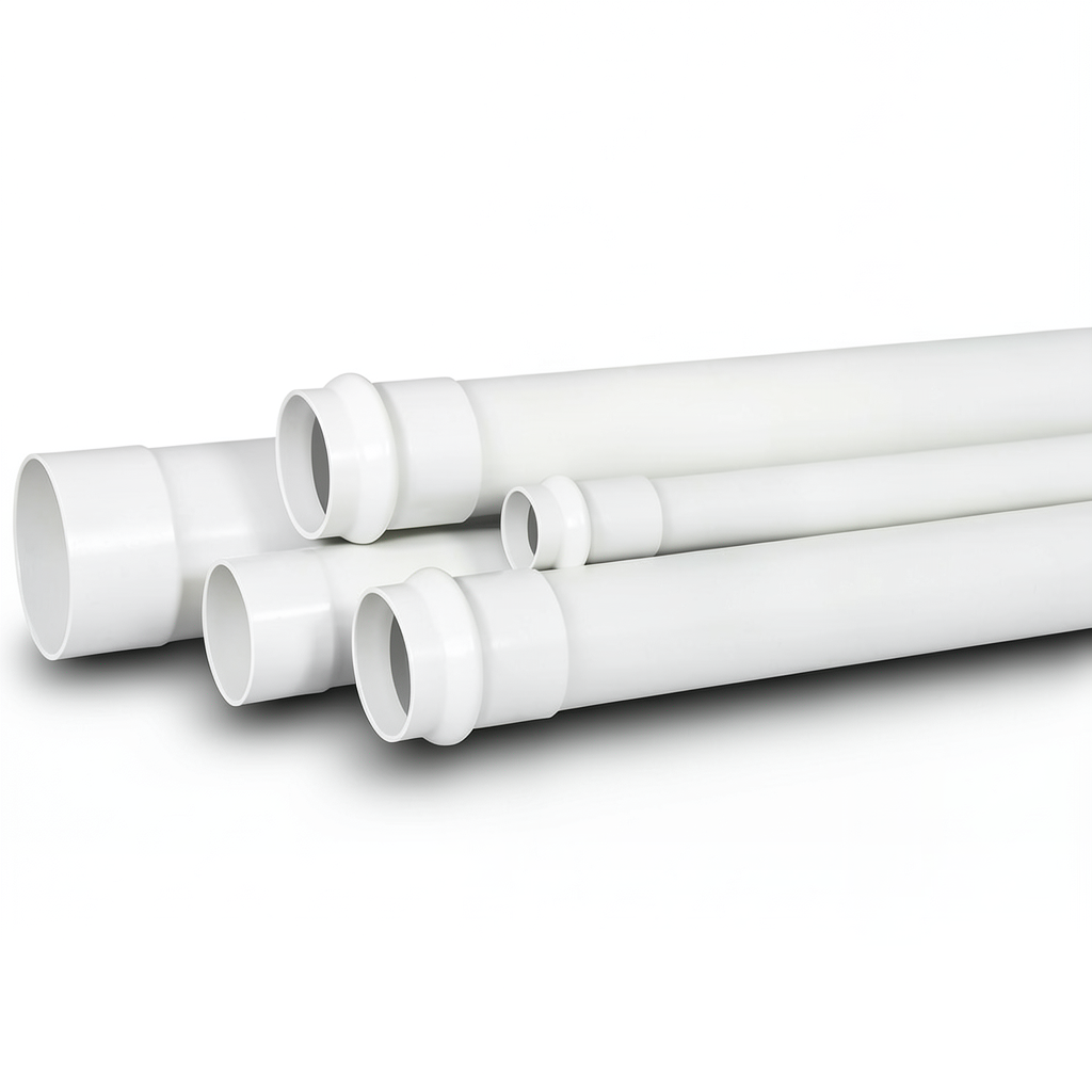 UPVC Plastic Pipe for Sewerage Systems Outside Diameter 40 mm Thickness 3.540 mm White Color