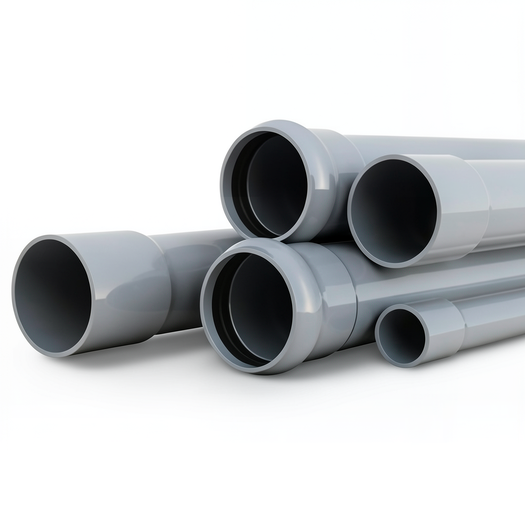 UPVC Pipes Nominal Pressure 4 Bar Outside Diameter 355 mm Thickness 7 mm Gray