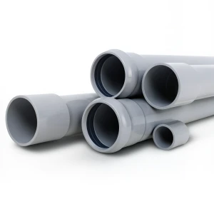 مواسير UPVC ضغط 10 بار قطر خارجي 250 مم سمك 11.9 مم لون رمادي