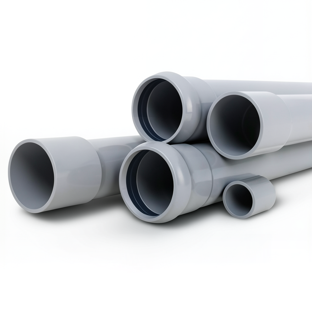 UPVC Pipes Nominal Pressure 10 Bar Outer Diameter 250 mm Thickness 11.9 mm Gray