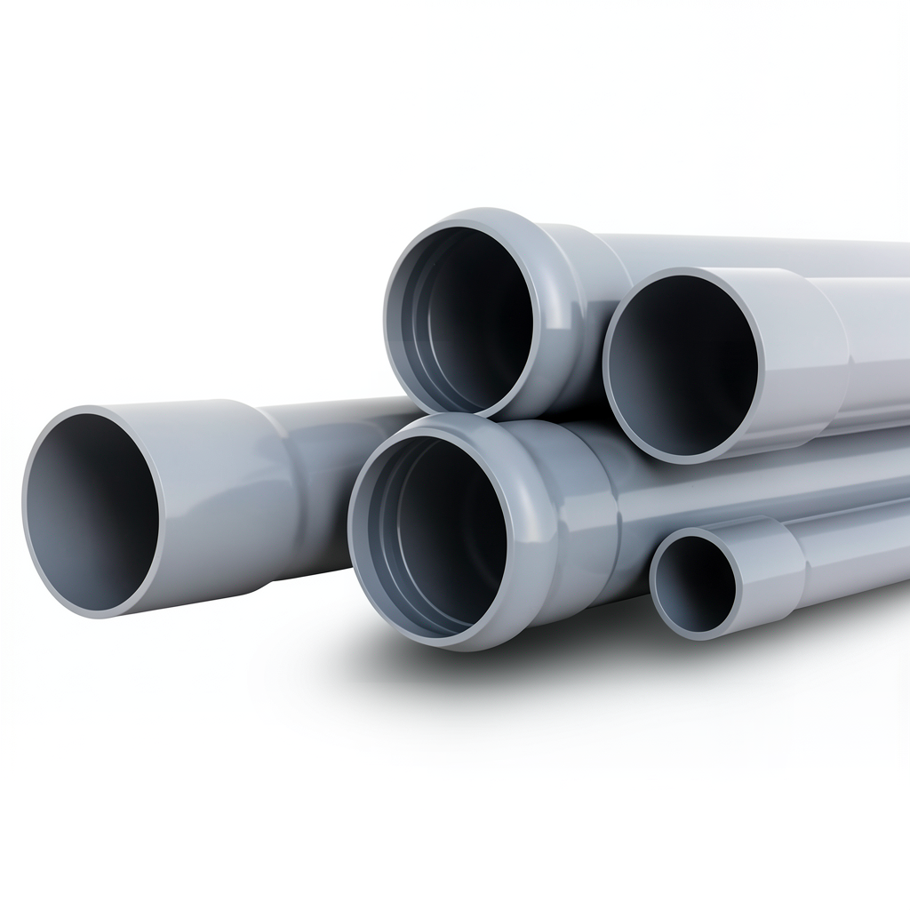UPVC Pipes Nominal Pressure 4 Bar Outside Diameter 500 mm Thickness 9.8 mm Gray