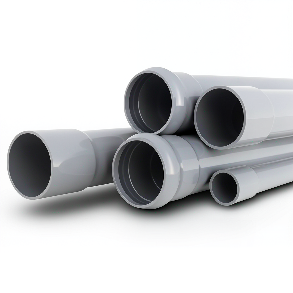 UPVC Pipes Nominal Pressure 4 Bar Outside Diameter 630 mm Thickness 12.4 mm Gray