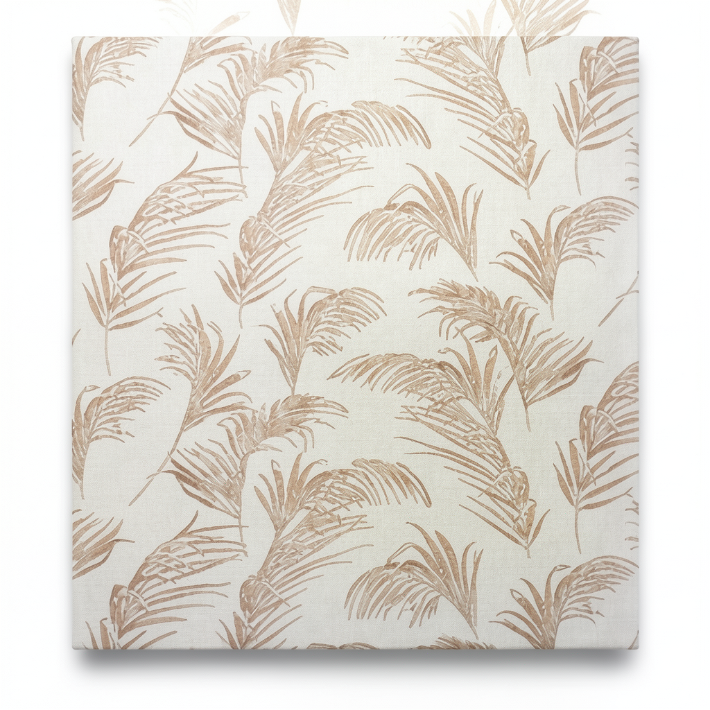 Leaf-Patterned Wall Covering 10m x 1.06m Light Brown