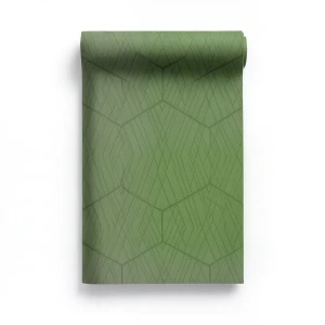 Italian Geometric Wall Covering 10m x 0.73m Green, Model Z90000