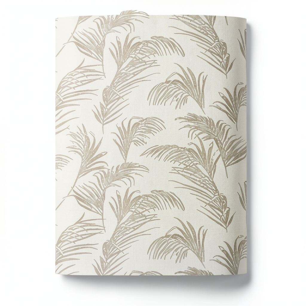 Wall Decoration Leaf-Patterned Design 10 m x 1.06 m Beige, Model 46740