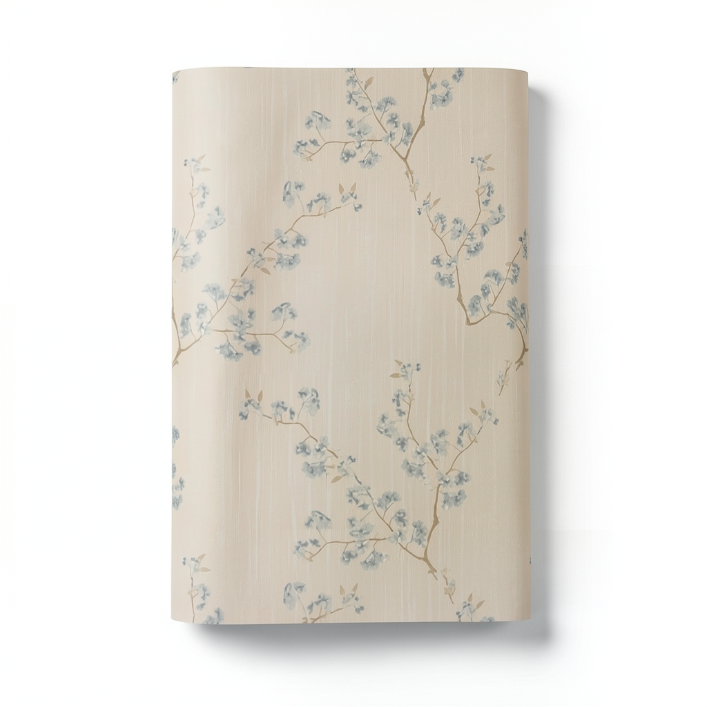 Italian Wallpaper Floral Design Beige Color, Size 10m x 0.53m, Model Z66829