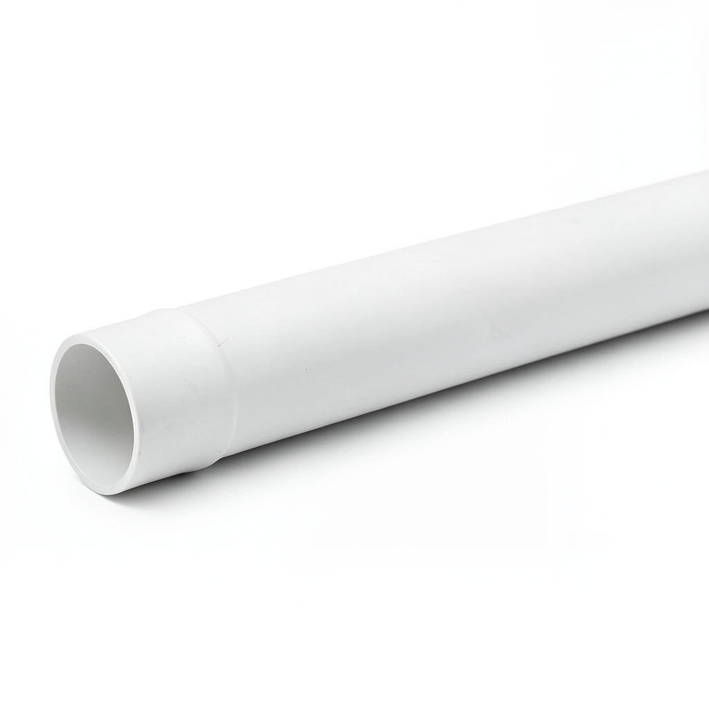 UPVC Plastic Pipe for Sewerage Systems Size 50 mm Thickness 3.5 mm White Color