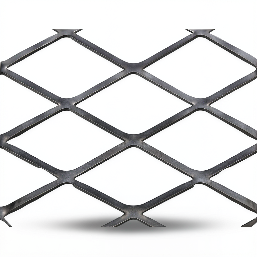 Hot Rolled Black Steel Expanded Metal Mesh Thickness 4.8 mm Width 1.22 m Length 2 m