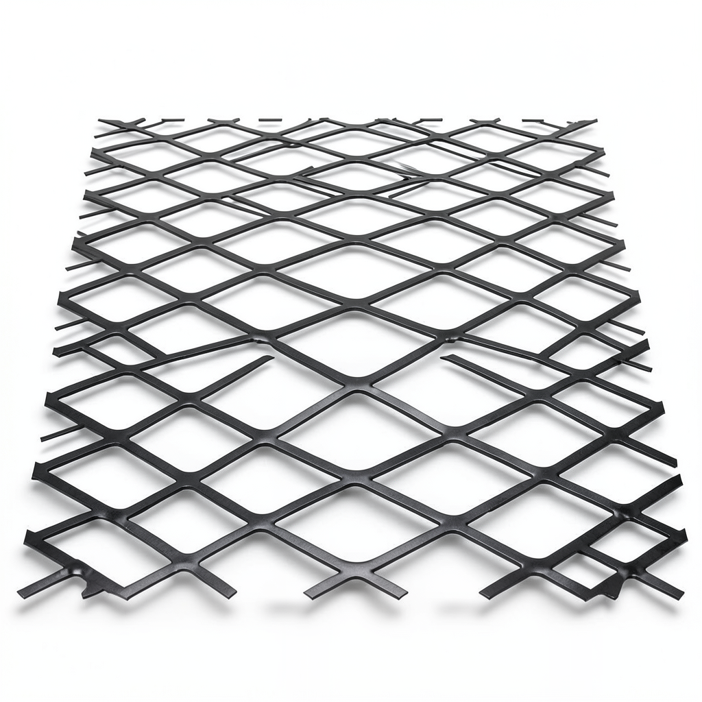 Hot Rolled Steel Expanded Metal Mesh Thickness 4.8 mm Width 1.22 m Length 7 m, Black