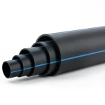 مواسير بلاستيك HDPE ضغط 20 بار PE 100 قطر خارجي 280 مم SDR 9 أسود مع خط أزرق
