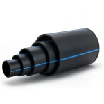 أنابيب HDPE ضغط 16 بار PE 80 قطر خارجي 560 مم SDR 9 لون أسود مع خط أزرق