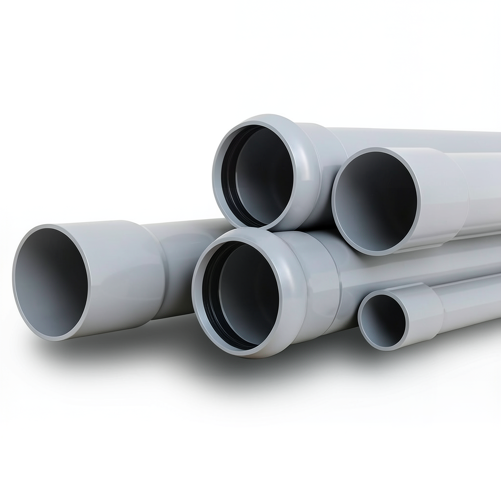 UPVC Pipes Nominal Pressure 10 Bar Outside Diameter 90 mm Thickness 4.3 mm Gray