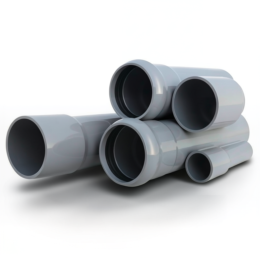 UPVC Pipes Nominal Pressure 10 Bar OD 225 mm Thickness 10.8 mm Gray