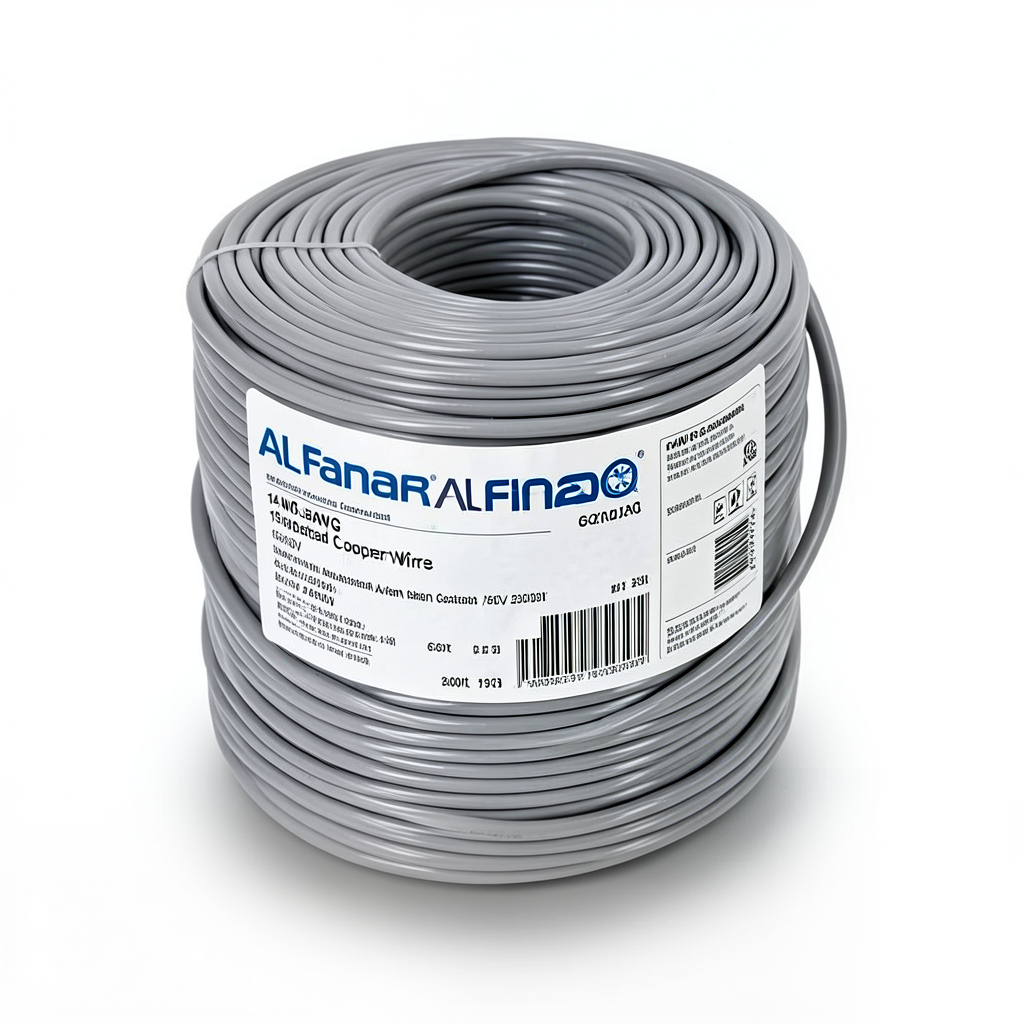 14 AWG Stranded Copper American Wire 600V, PVC Gray 2500ft | Al Fanar