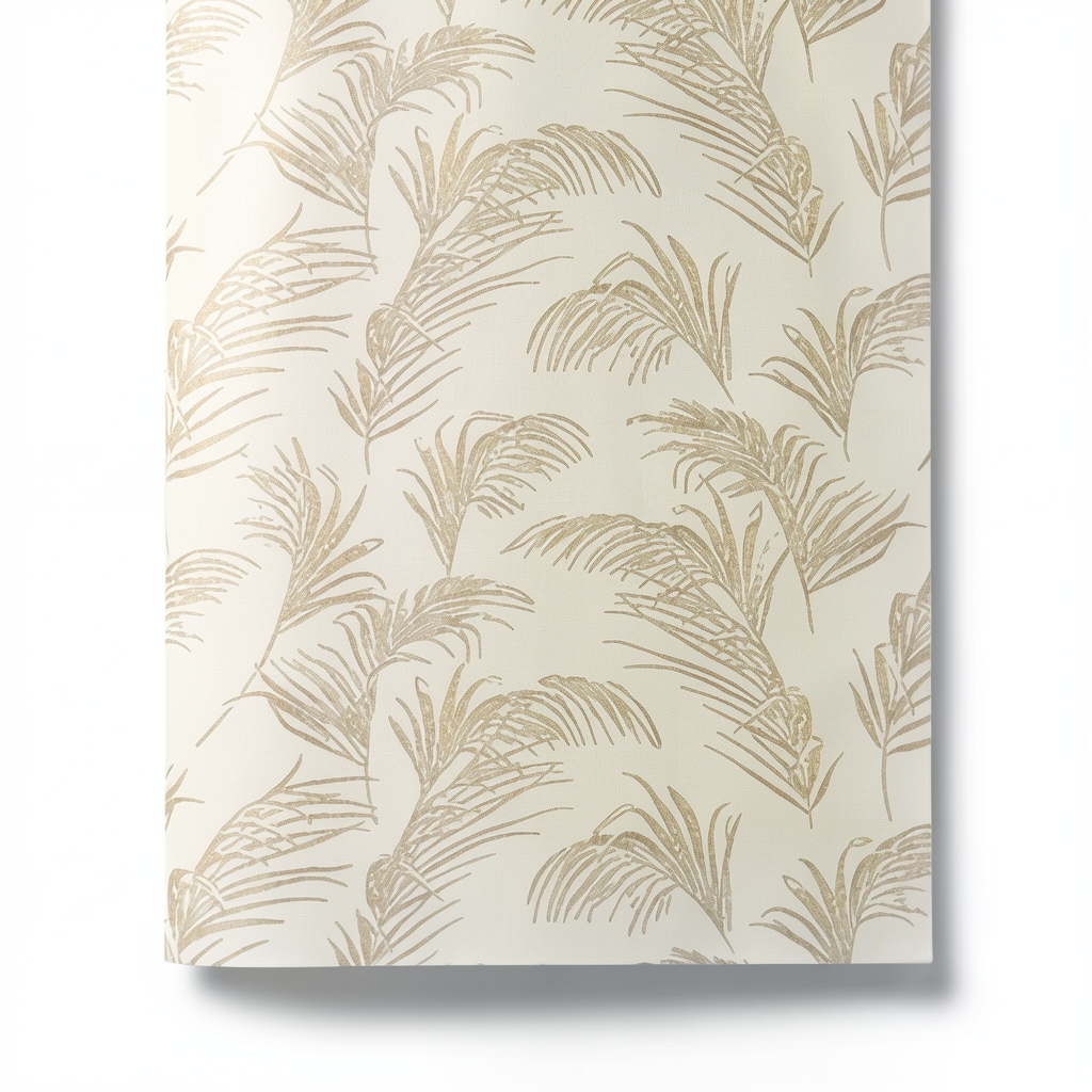 Wall Decoration Leaf-Patterned 10 m x 1.06 m Beige