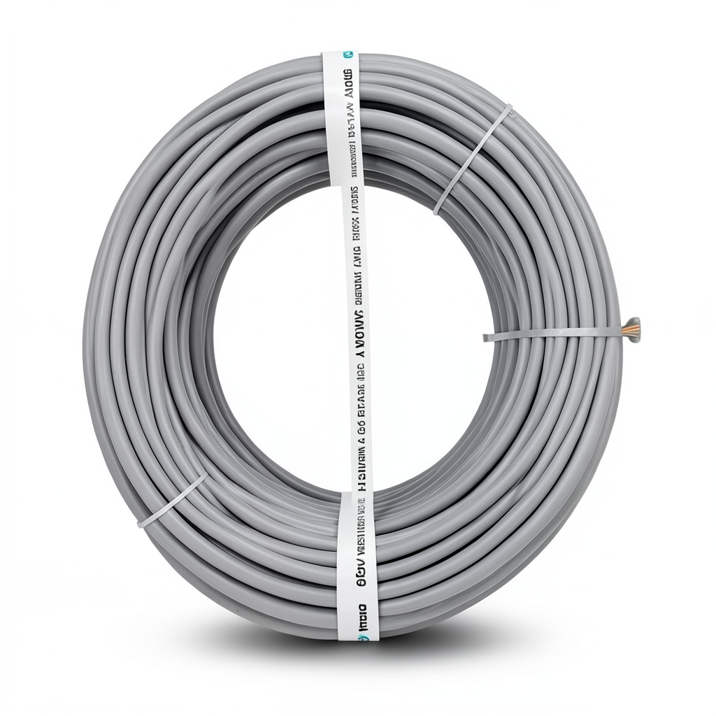 سلك امريكي 6 AWG نحاس مجدول معزول PVC رمادي، 600 فولت، طول 500 قدم | شركة الفنار