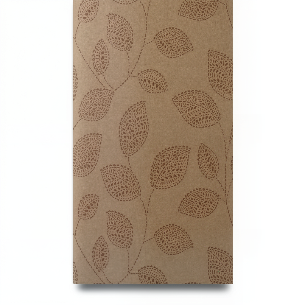 Leaf-patterned Wall Covering 0.53m x 10m Brown Color, Model 17753