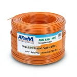 سلك مفرد نحاس مجدول 600 فولت AWM مقاس 1 AWG عزل PVC برتقالي طول 500 قدم | شركة الفنار