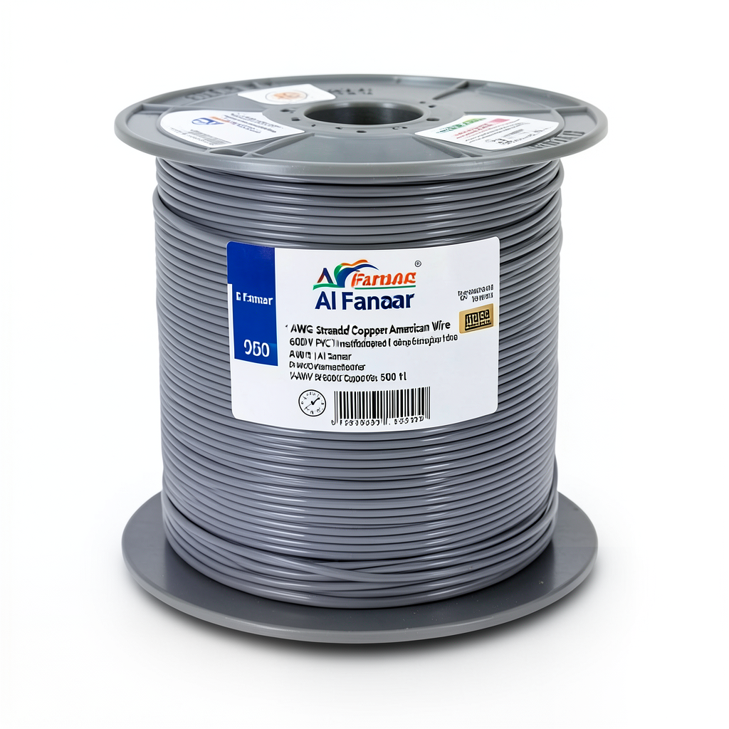 1 AWG Stranded Copper American Wire 600V PVC Insulated Gray 500 ft | Al Fanar