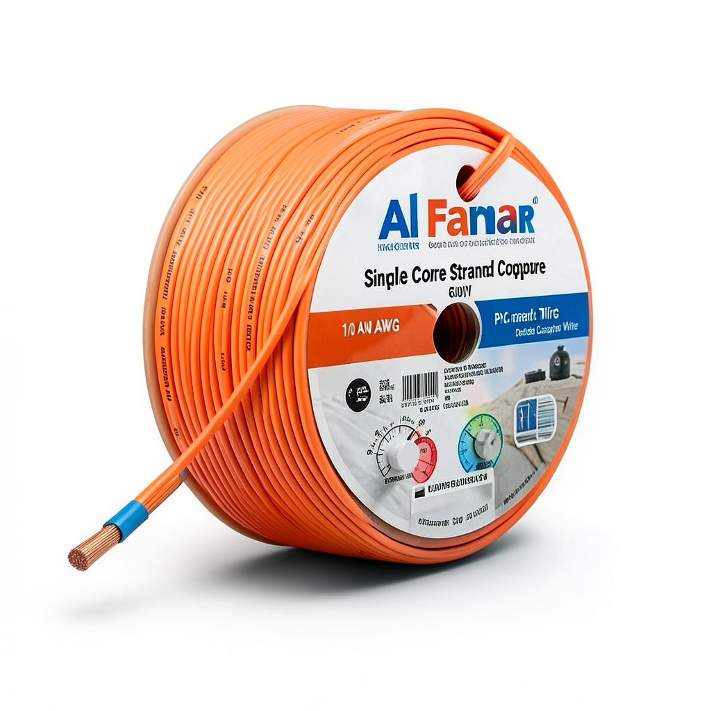 AWM Single Core Stranded Copper Wire 600V 1/0 AWG PVC Orange 500ft | Al Fanar