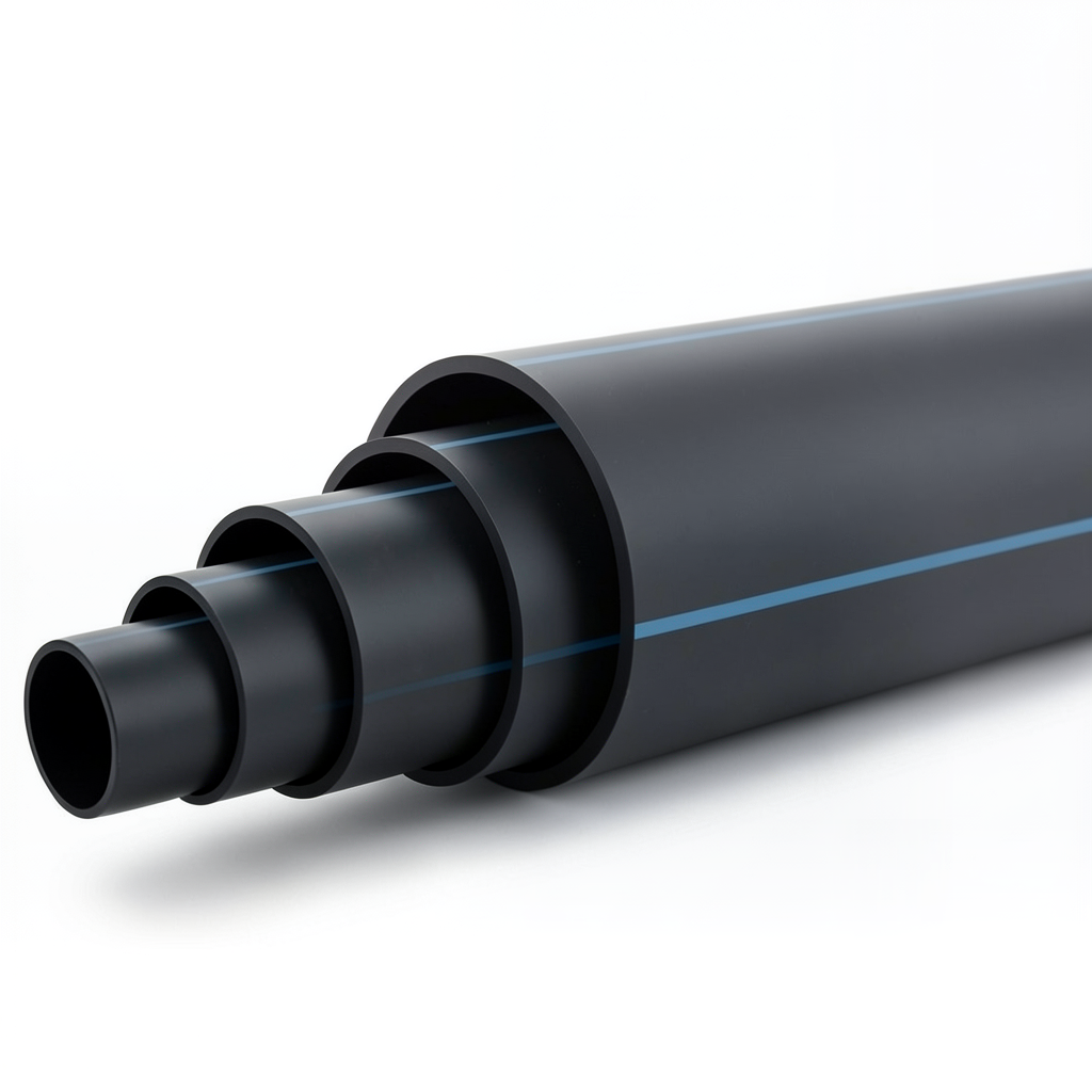 أنابيب HDPE ضغط 3.1 بار PE 80 قطر خارجي 500 مم SDR 33 لون أسود