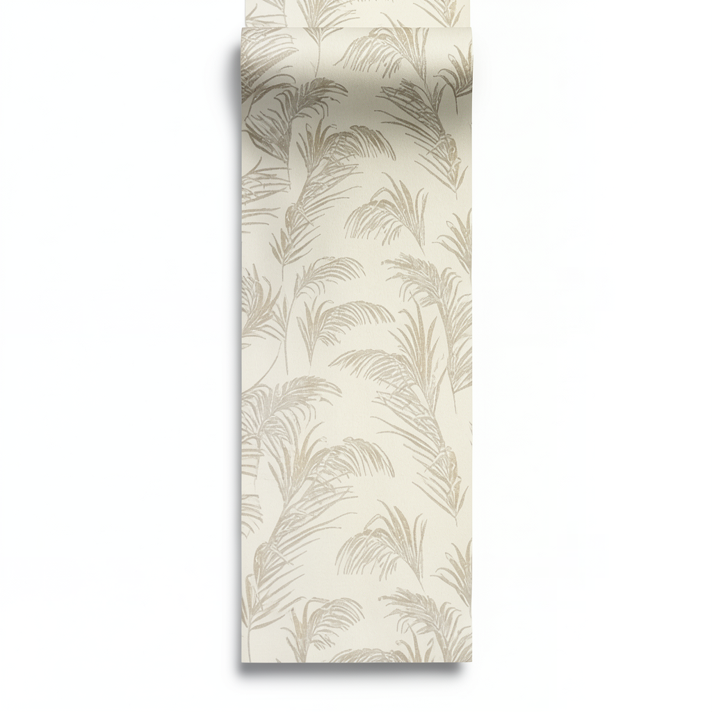 Wall Decoration Leaf-Patterned 10 m x 1.06 m Beige