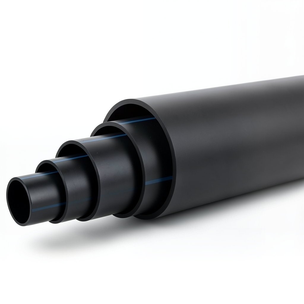 مواسير بلاستيك HDPE ضغط 3.1 بار PE 80 قطر خارجي 560 مم SDR 33 لون أسود