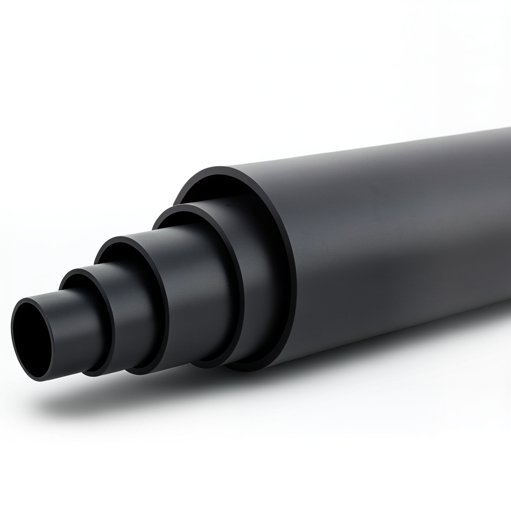 أنابيب HDPE ضغط 4 بار PE 80 قطر خارجي 225 مم SDR 26 لون أسود