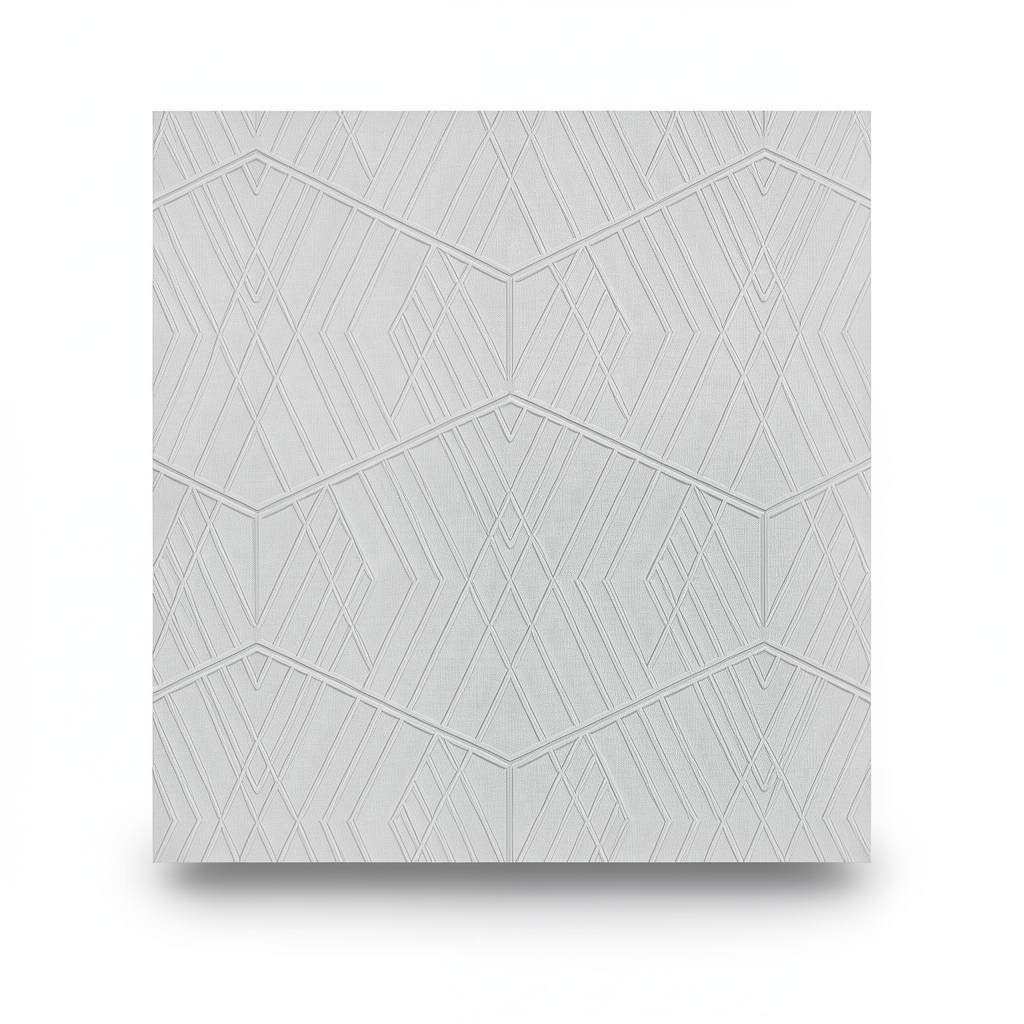 Italian Geometric Wall Covering 10m x 0.73m, Pale Grey, Model Z90004
