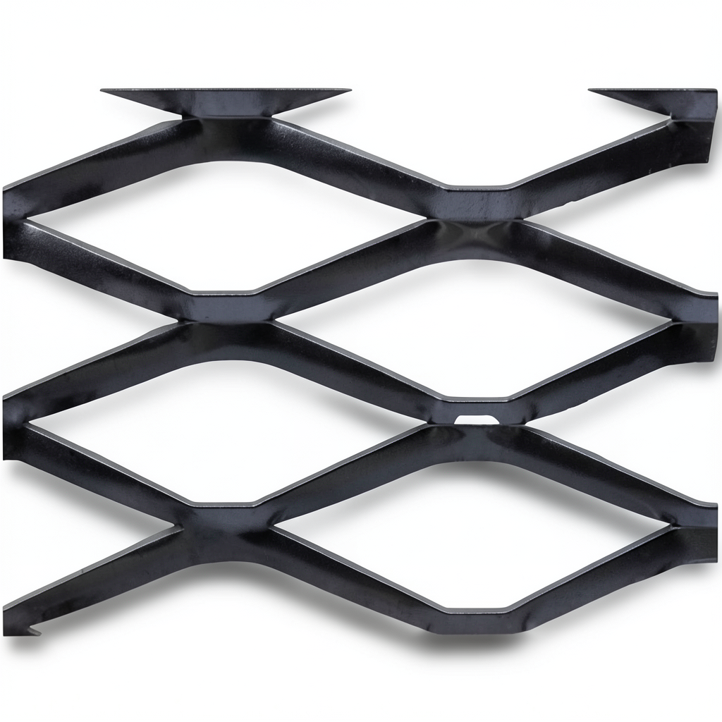 Hot Rolled Black Steel Expanded Metal Mesh Bahri 2.8 mm Thickness 1.22 m Width 3 m Length