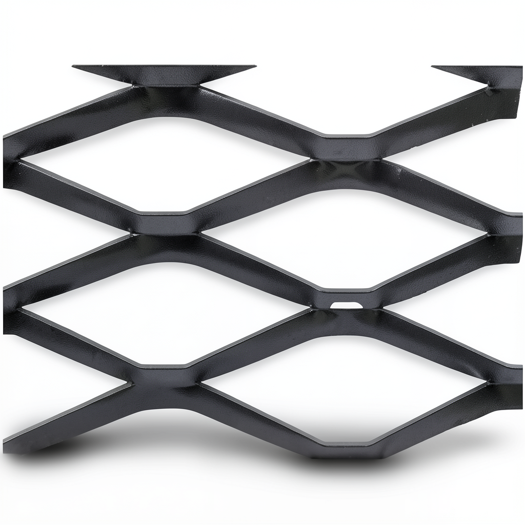 Hot Rolled Steel Expanded Metal Mesh 2.7 mm Thickness 1.22x2 m Black