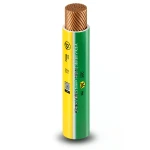 سلك كهرباء مرنة مقاوم للحرارة من الفنار 150 ملم مربع 450/750 فولت موصل نحاس عزل PVC لون أصفر وأخضر