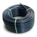 لفة أنابيب بلاستيك HDPE ضغط 12.5 بار PE 100 قطر خارجي 125 مم SDR 13.6 أسود مع خط أزرق