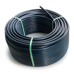 HDPE Plastic Coil Pipe Nominal Pressure 12.5 Bar PE 100 OD 125 mm SDR 13.6 Black with Blue Stripes