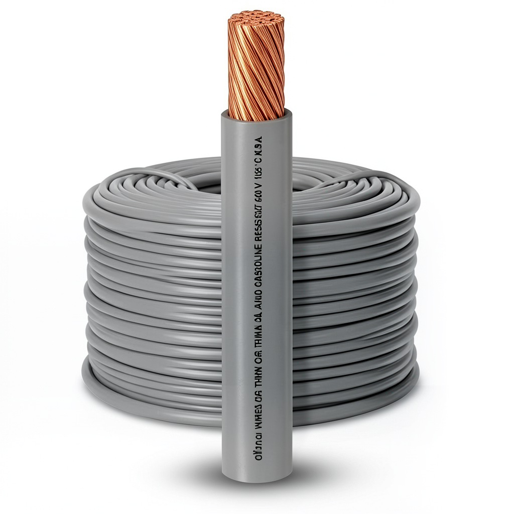 14 AWG Stranded Copper American Wire 600V, PVC Gray 2500ft | Al Fanar