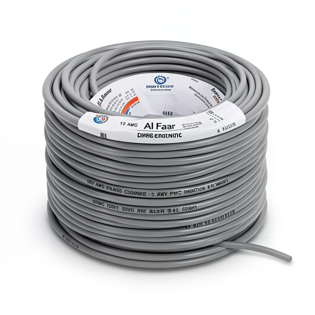 سلك امريكي 10 AWG نحاس مجدول معزول PVC رمادي، 600 فولت، طول 500 قدم | شركة الفنار