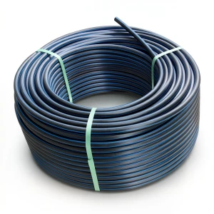 لفة أنابيب HDPE ضغط 4 بار PE 100 قطر خارجي 125 مم SDR 41 أسود مع خط أزرق