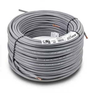 سلك امريكي 6 AWG نحاس مجدول معزول PVC رمادي، 600 فولت، طول 500 قدم | شركة الفنار