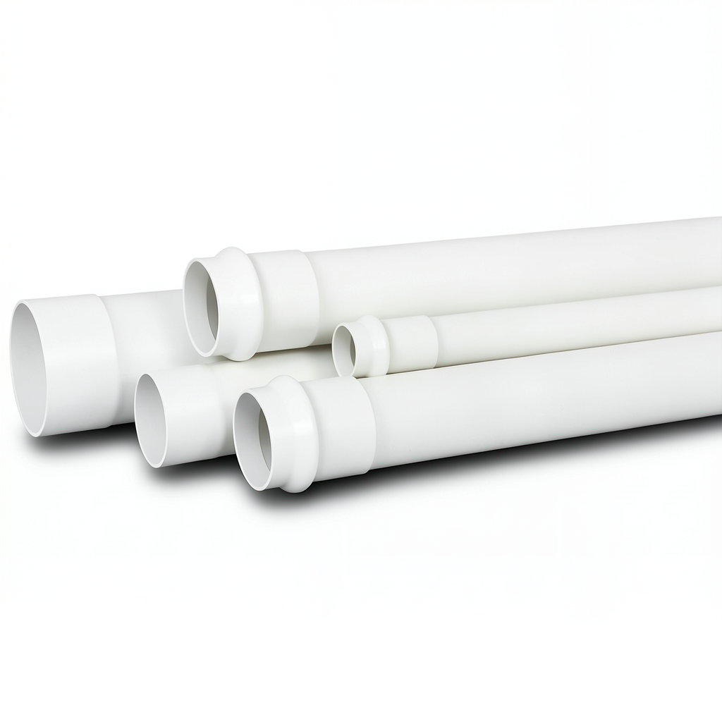 UPVC Pipe for Sewerage Systems 63 mm Thickness 3.5 mm White Color