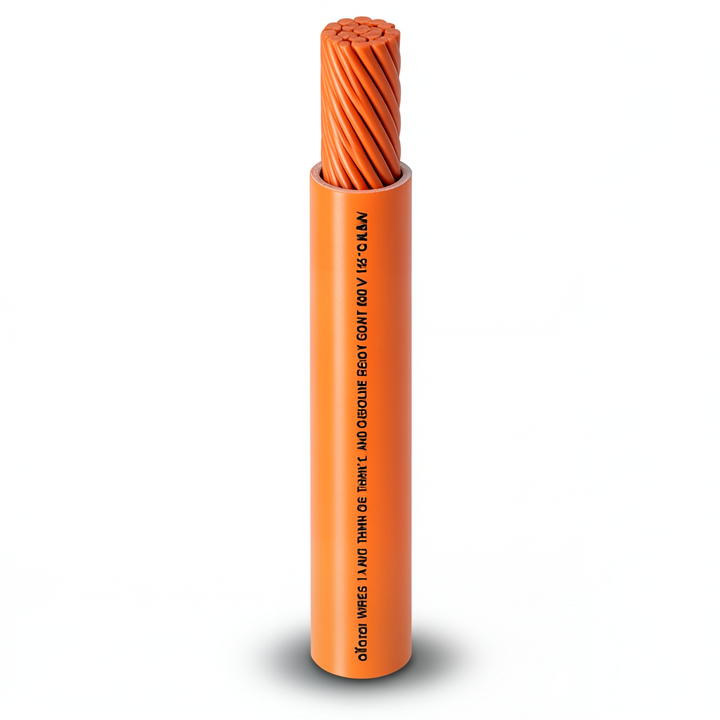 AWM Single Core Stranded Copper Wire 600V 1 AWG PVC Insulation Orange 500ft | Al Fanar