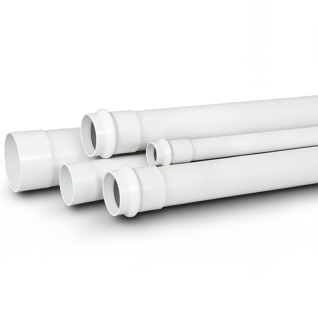 مواسير UPVC لأنظمة الصرف الصحي مقاس 100 mm سمك 3.5 mm لون أبيض