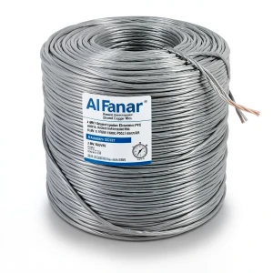 لفة سلك كهرباء امريكي 2 AWG نحاس مجدول عزل PVC رمادي، 600 فولت، طول 500 قدم | شركة الفنار