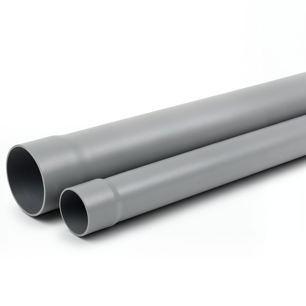 UPVC Pipe for Sewerage Systems 25 mm Outside Diameter 3.5 mm Thickness Gray Color