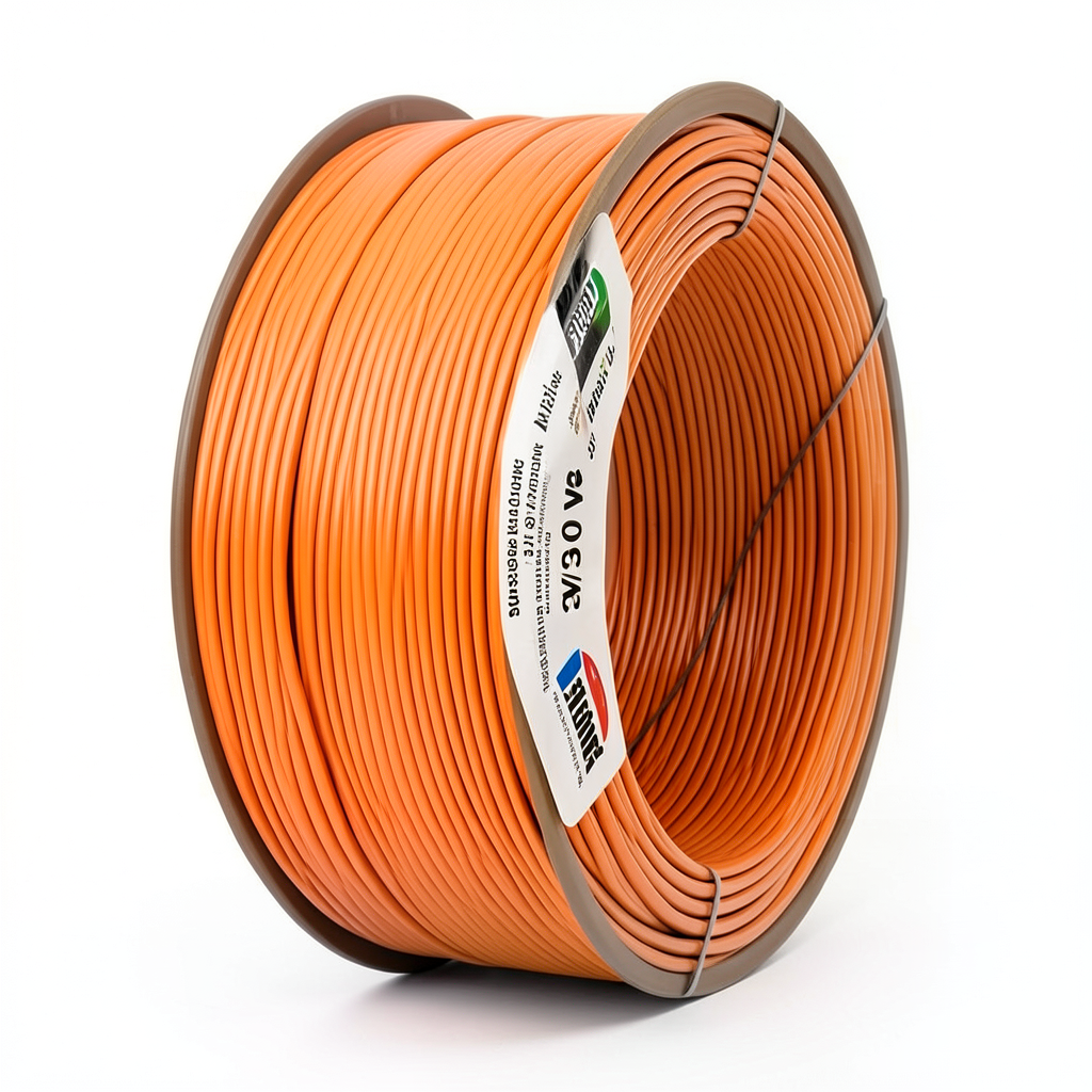 لفة سلك كهرباء مفرد نحاس مجدول 600 فولت AWM مقاس 3/0 AWG، عزل PVC برتقالي، 500 قدم | شركة الفنار