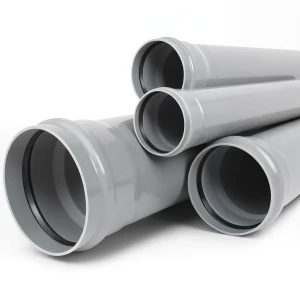 UPVC Plastic Pipe for Sewerage Systems Outside Diameter 63 mm Thickness 3.5 mm Gray Color