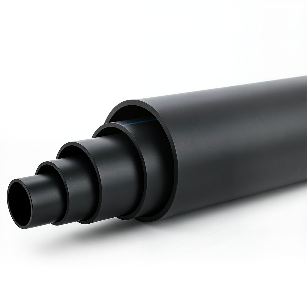 أنابيب HDPE ضغط 3.1 بار PE 80 قطر خارجي 500 مم SDR 33 لون أسود