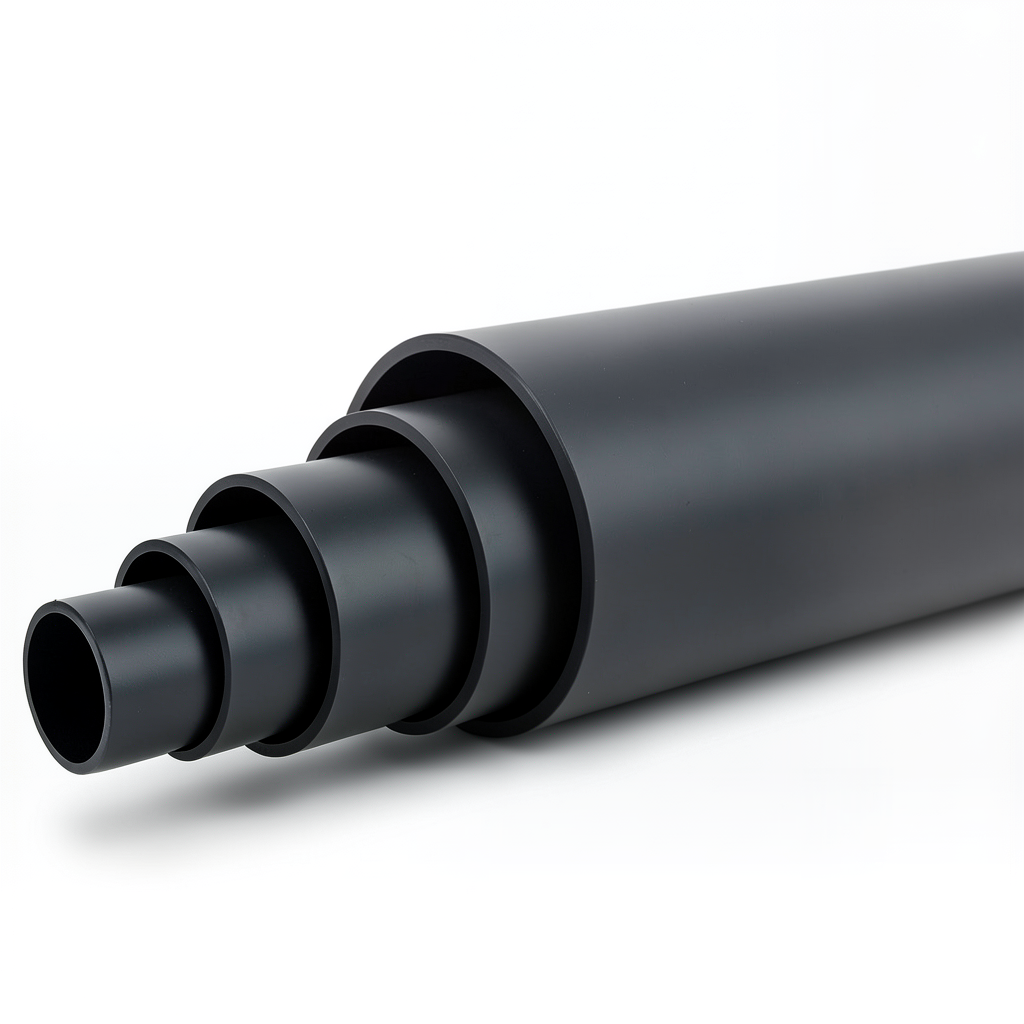 HDPE Pipe Pressure 4 Bar PE 80 Size OD 200 mm SDR 26 Black