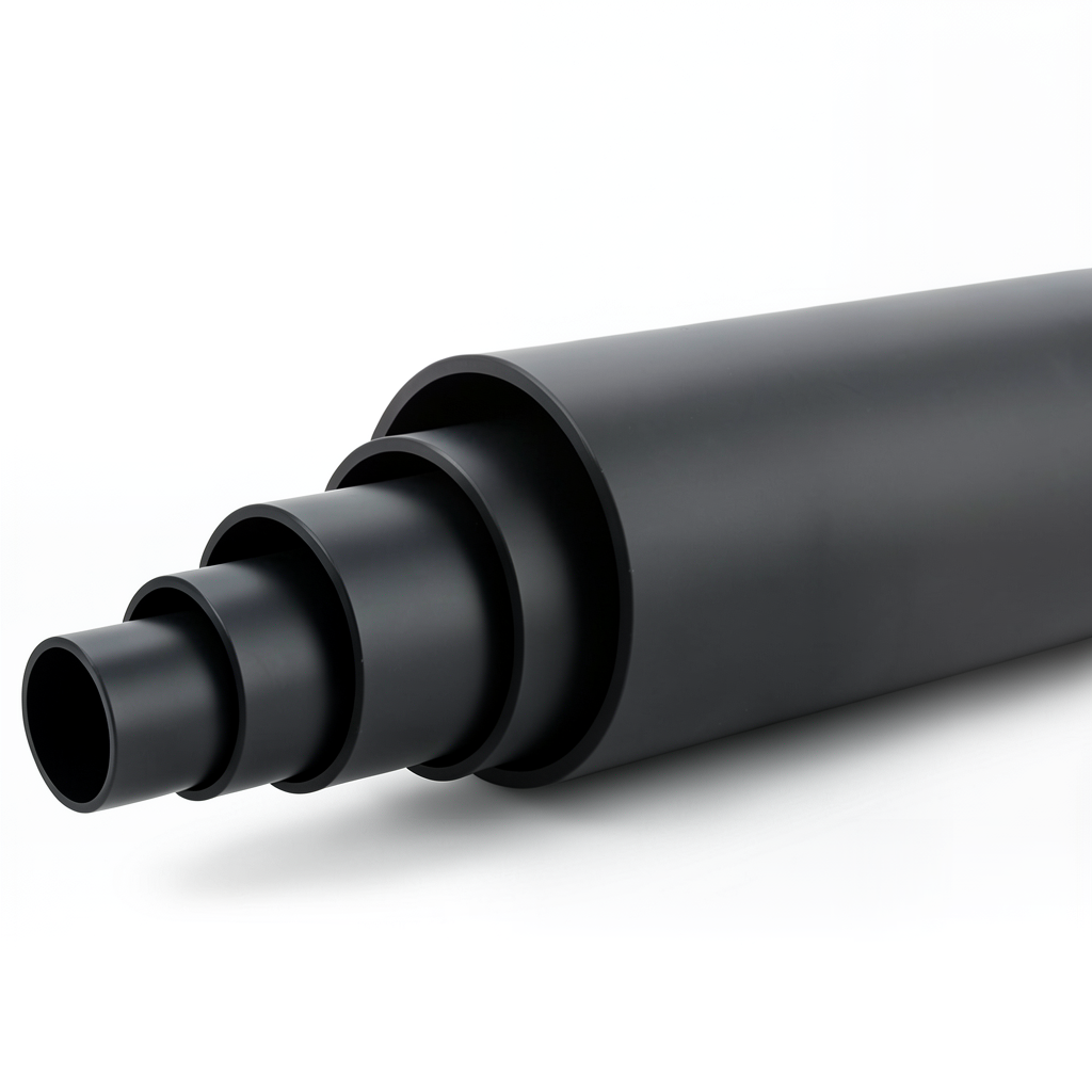 أنابيب HDPE ضغط 4 بار PE 80 قطر خارجي 225 مم SDR 26 لون أسود