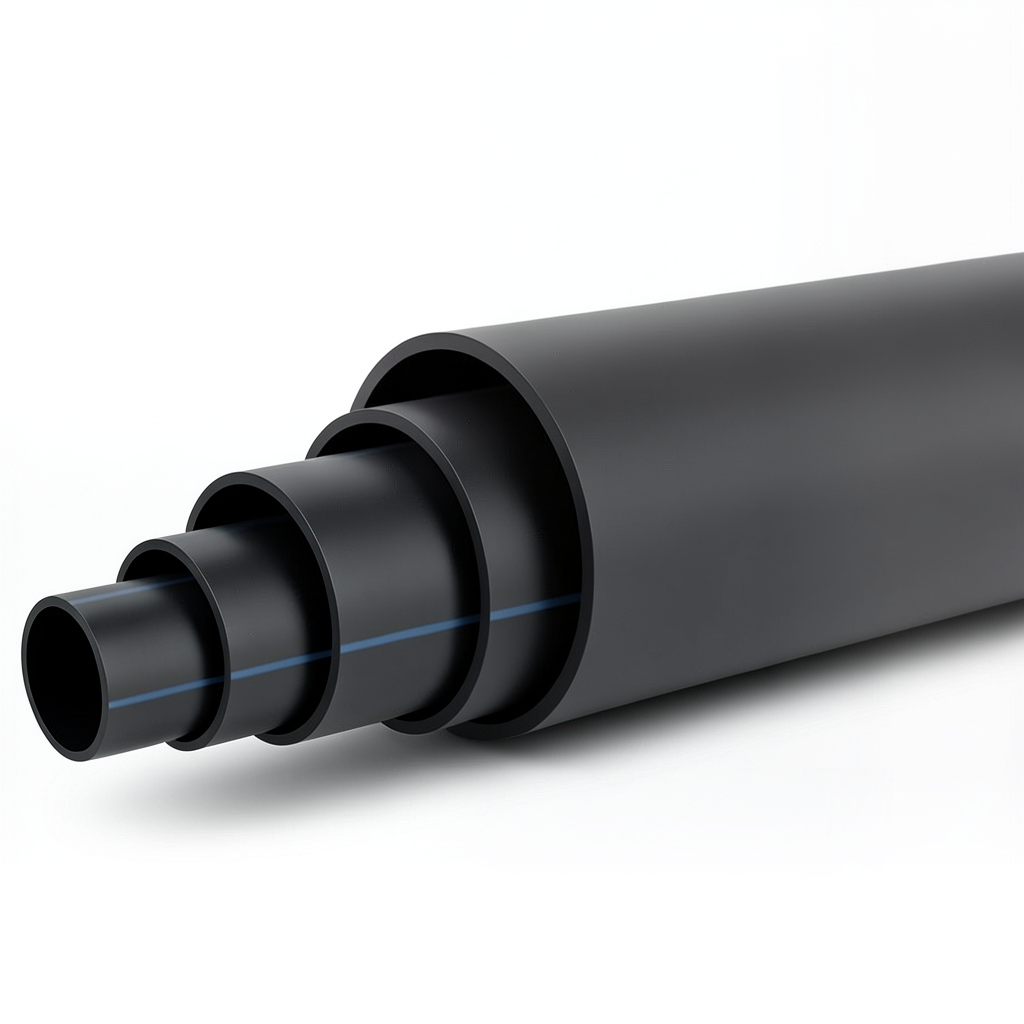 مواسير HDPE ضغط 4 بار PE 80 قطر خارجي 500 مم SDR 26 لون أسود